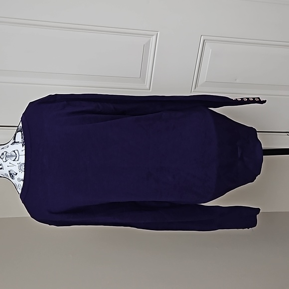 Zenana Outfitters Purple Pullover V-Neck Soft & Stretchy Sweater Women's Large - Picture 6 of 16